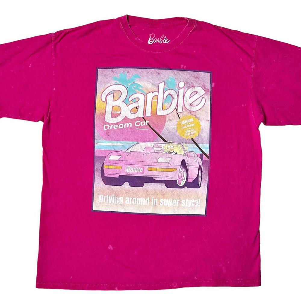 Barbie Dream Car Distressed Graphic T-Shirt Pink Women’s XL